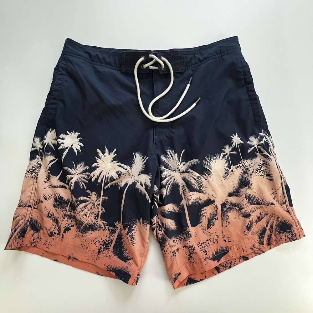 American Eagle Outfitters Men's Medium Board Shorts Tropical Palm Trees Sunset